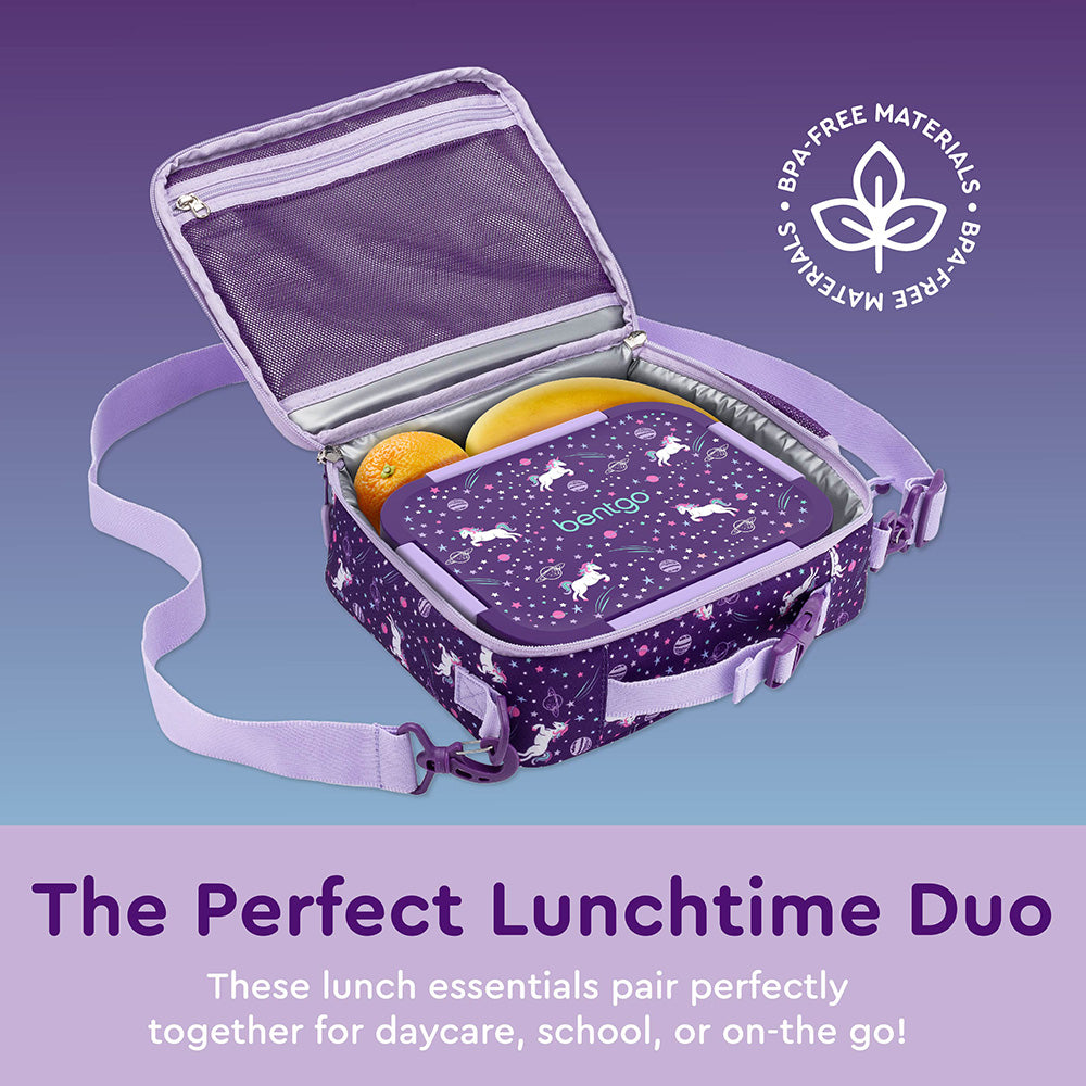 Bentgo® Kids Snap & Go 2-Piece Lunch Set  - Unicorn | The Perfect Lunchtime Duo - These Lunch Essentials Pair Perfectly Together For Daycare, School, Or On-The-Go!