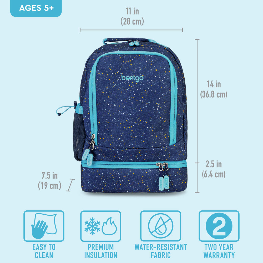 Bentgo® Kids Backpack & Lunch Bag | Abyss Blue Speckle Confetti