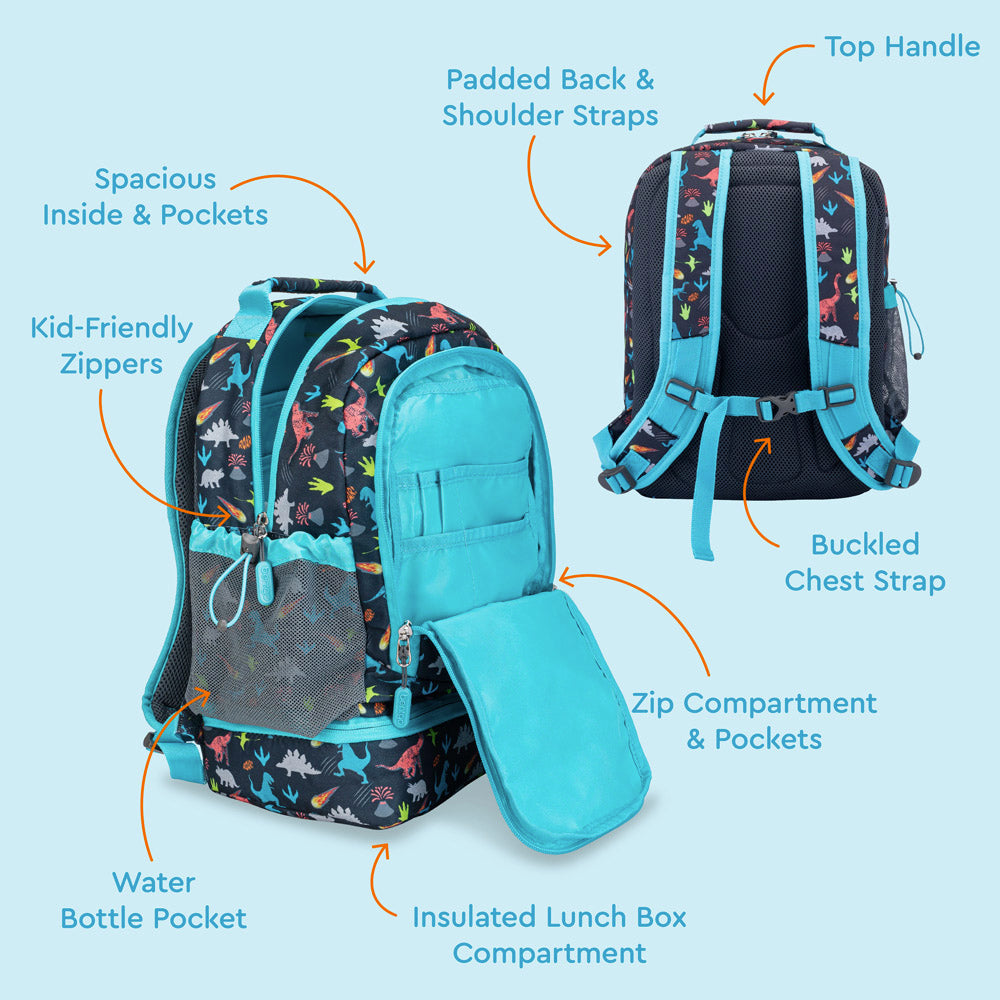 Bentgo® Kids Backpack & Lunch Bag | Dinosaur