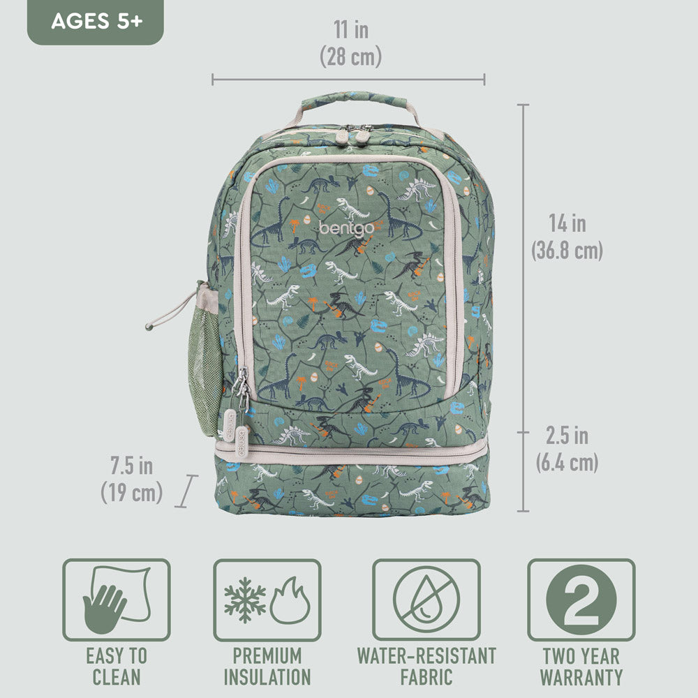 Bentgo Kids Prints 2-in-1 Backpack & Insulated Lunch Bag - Blue Shark 