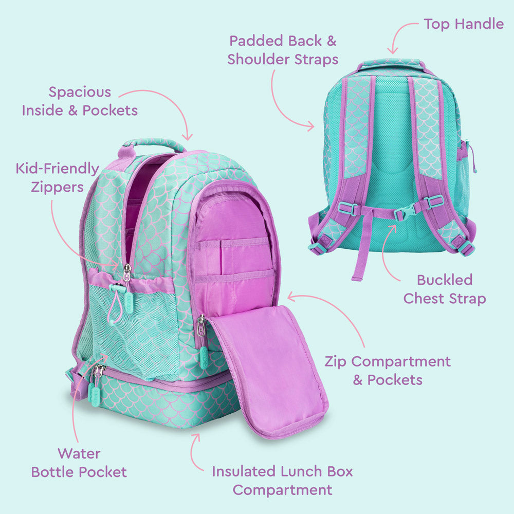 Bentgo® Kids Backpack & Lunch Bag | Mermaid Scales