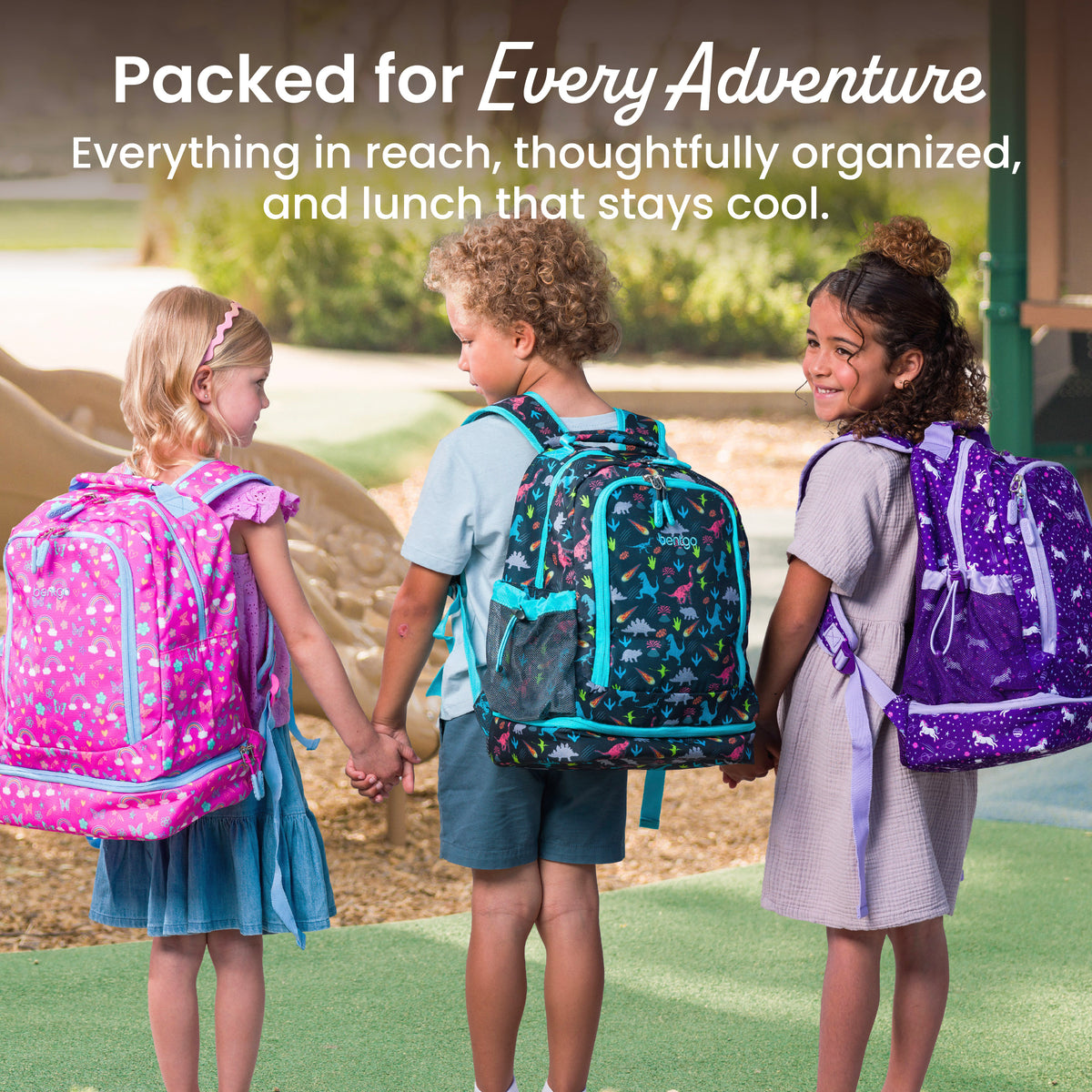 Bentgo® Kids Prints 2-in-1 Backpack & Lunch Bag - Mermaid Scales | Packed For Every Adventure - Everything In Reach, Thoughtfully Organized, and Lunch That Stays Cool