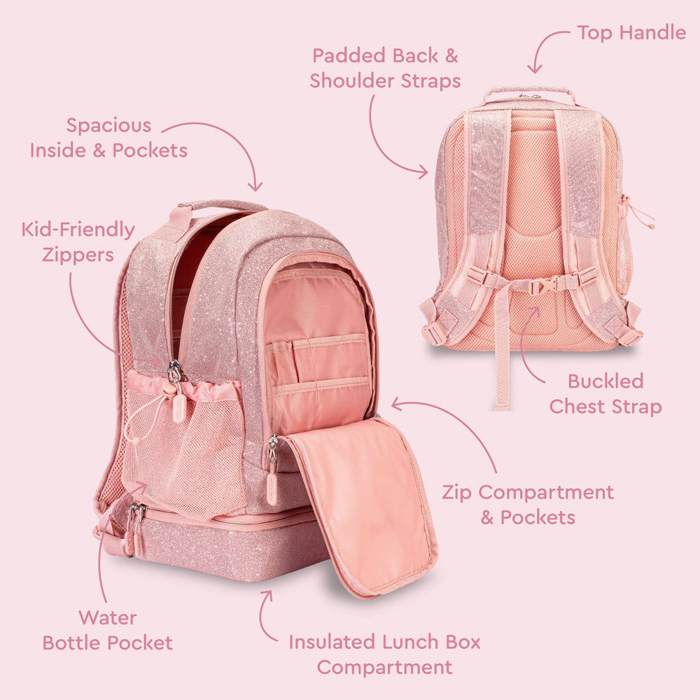 Bentgo Kids' Lunch Bag - Pink Glitter