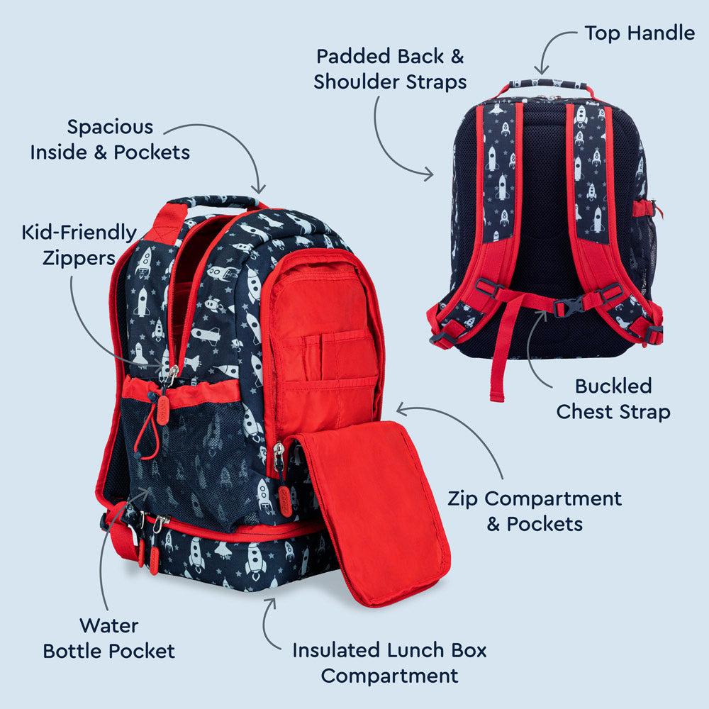 Bentgo® Kids Backpack & Lunch Bag | Rockets