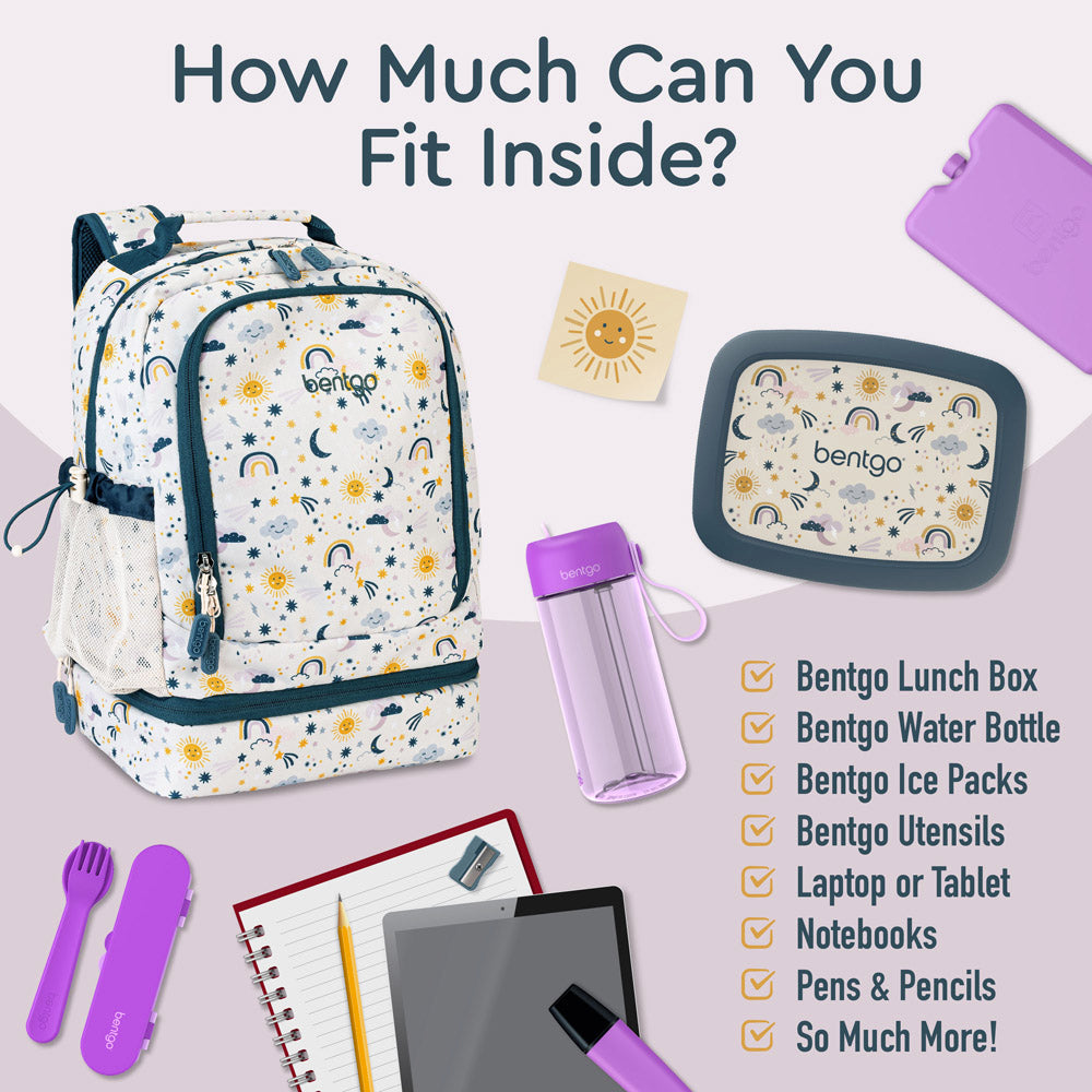 Bentgo® Kids Backpack & Lunch Bag | Friendly Skies