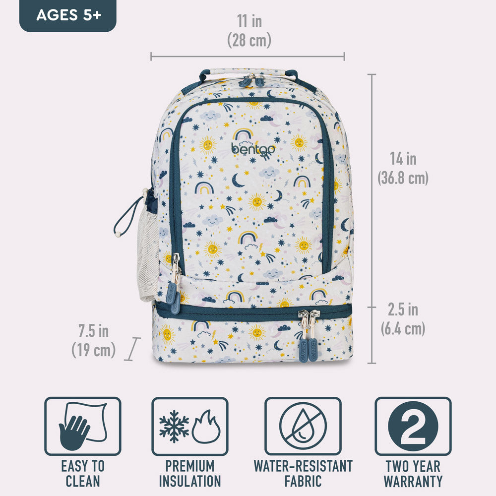 Bentgo® Kids Prints 2-in-1 Backpack & Insulated Lunch Bag - Gray Trucks 