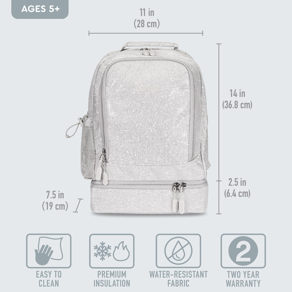 Bentgo Kids 5-Compartment Lunch Box ,Silver Glitter