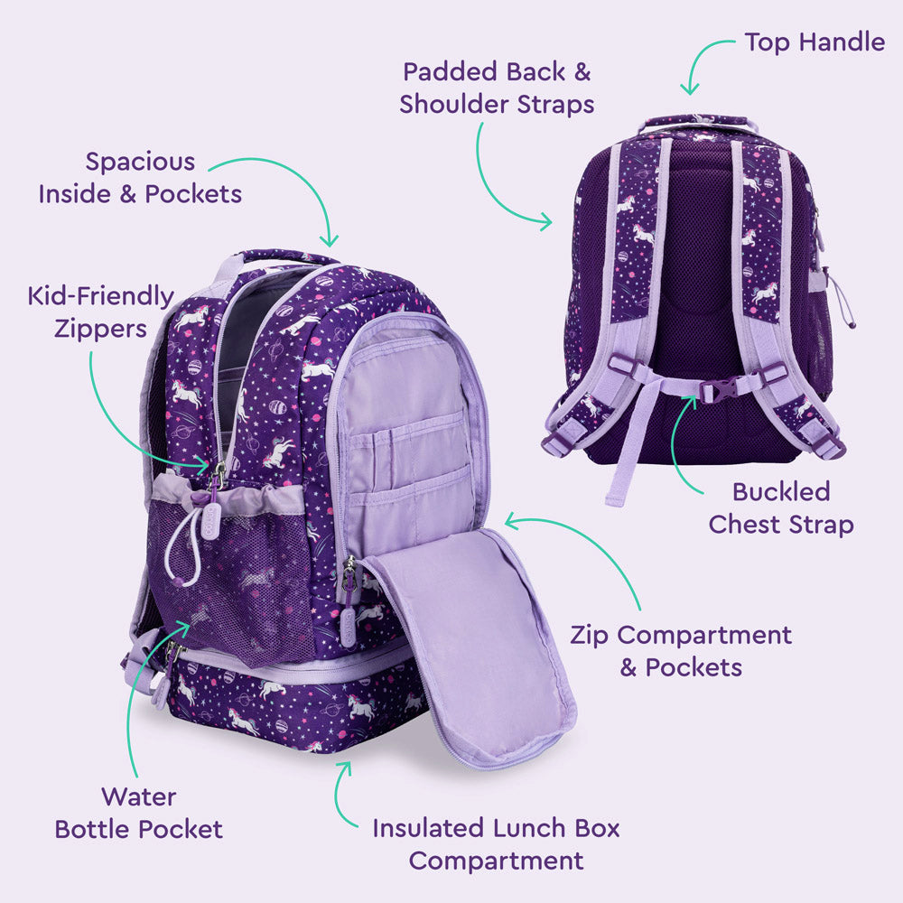 Bentgo® Kids Backpack & Lunch Bag | Unicorns