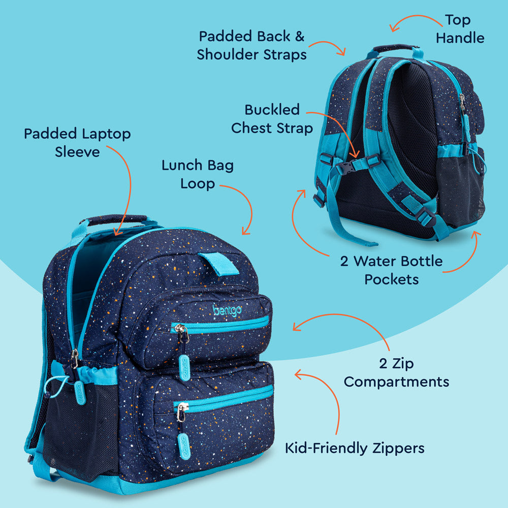 Bentgo® Kids Backpack | Abyss Blue Speckle Confetti