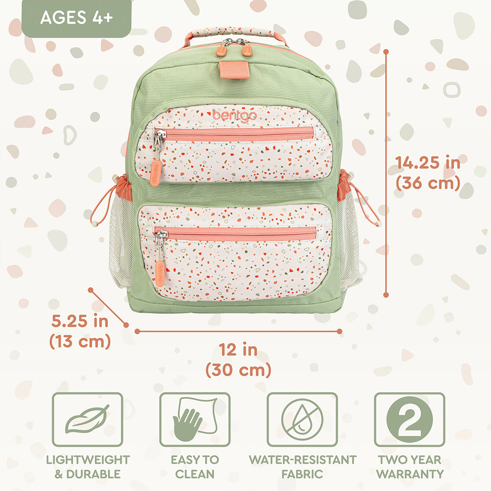 Bentgo®️ Kids Backpack - Whimsy & Wonder - Geo Speckle | Lightweight, Durable, And Easy To Clean Kids Backpack