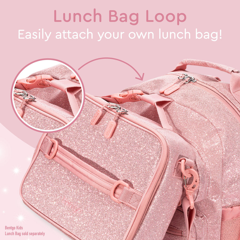 Bentgo Kids Durable & Leak-Proof Children's Lunch Box (Glitter Edition) -  Petal Pink Glitter