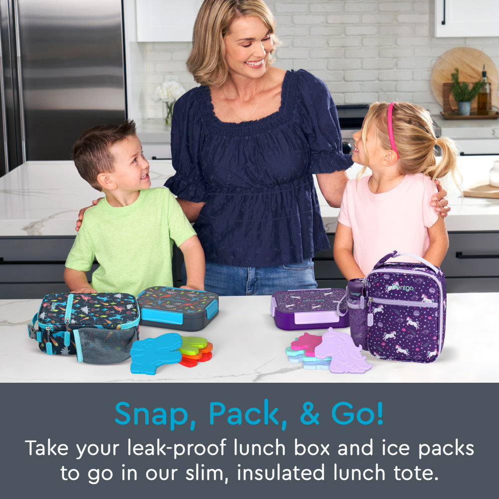 Bentgo® Kids Snap & Go Lunch Box, Insulated Lunch Tote, & Ice Packs