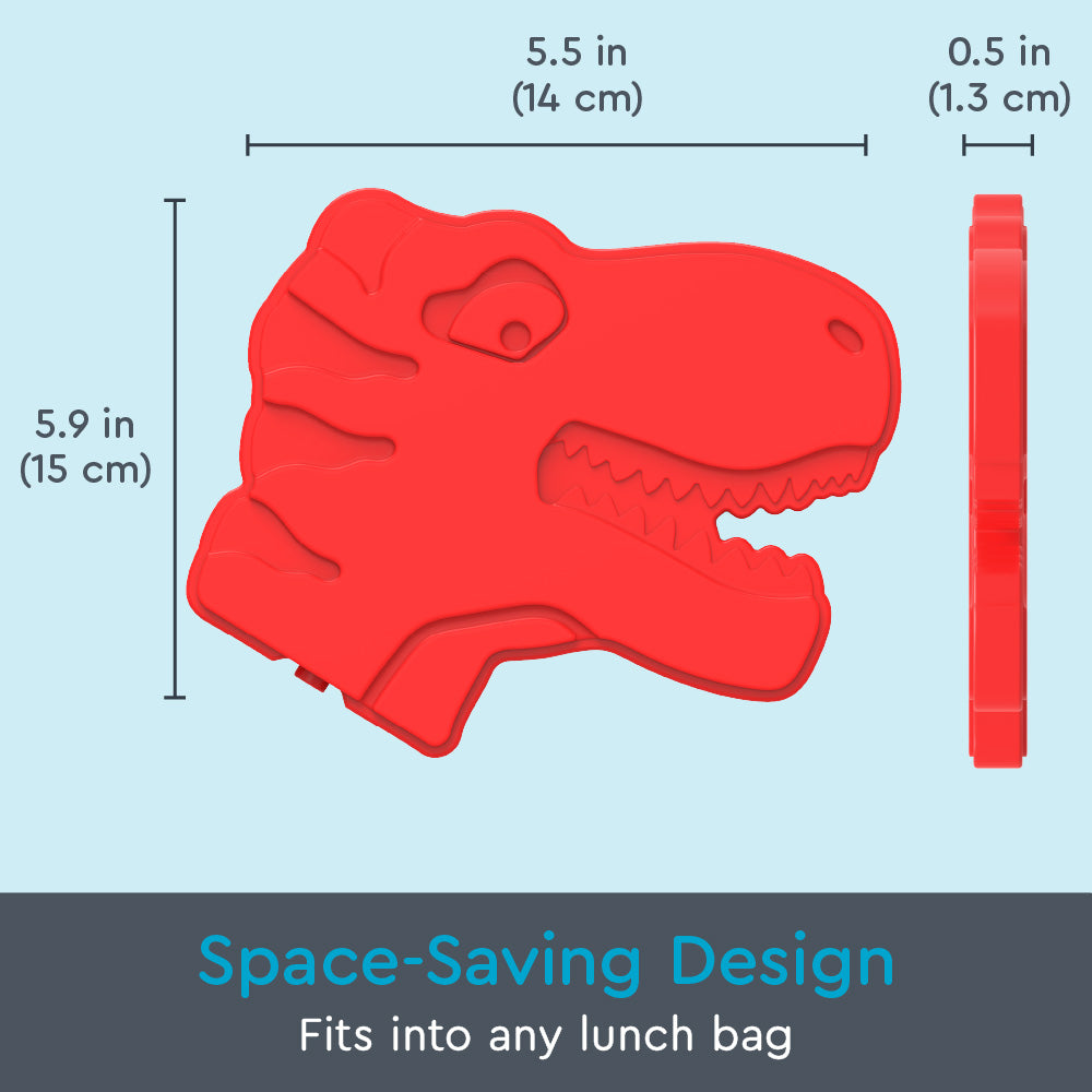 Bentgo® Kids Snap & Go Lunch Box, Insulated Lunch Tote, & Ice Packs - Dinosaur | Ice Packs For Space-Saving Design That Fits Into Any Lunch Bag