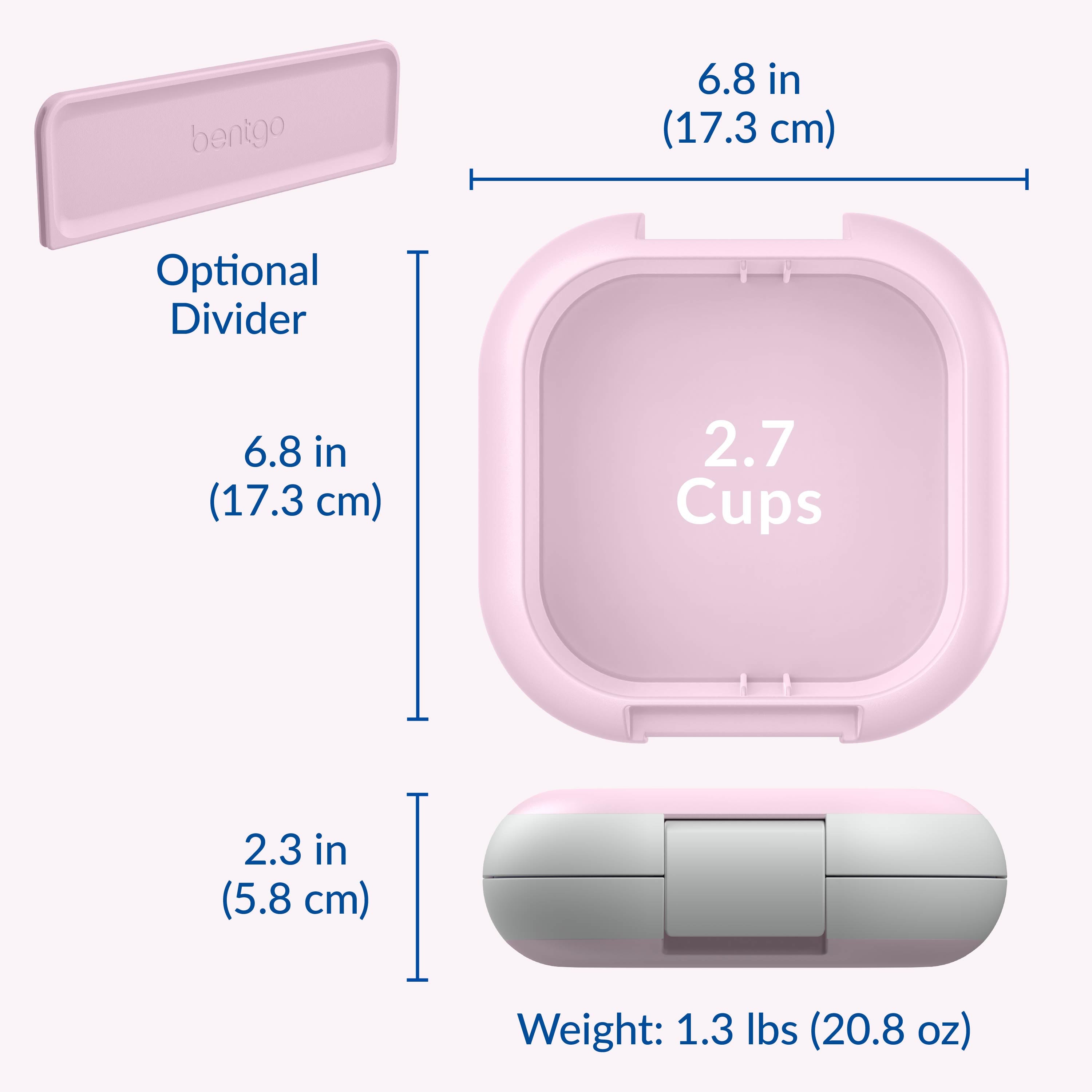 Bentgo® Chill Mini Lunch Box (2-Pack) - Lilac Mist | Product Dimensions