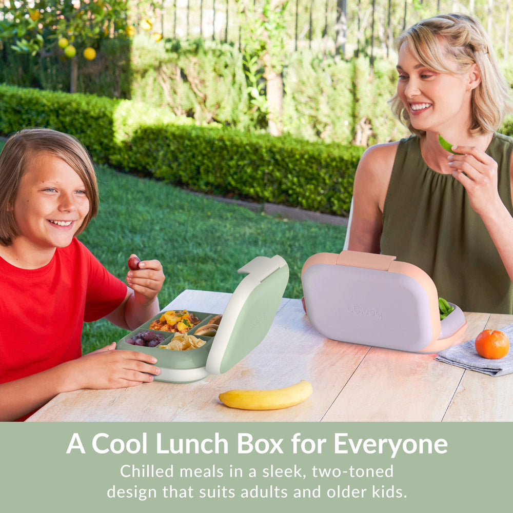 Bentgo® Chill Max Lunch Box - Clay Green and Gray | A Cool Lunch Box For Everyone - Chilled Meals In A Sleek, Two-Toned Design That Suits Adults And Older Kids