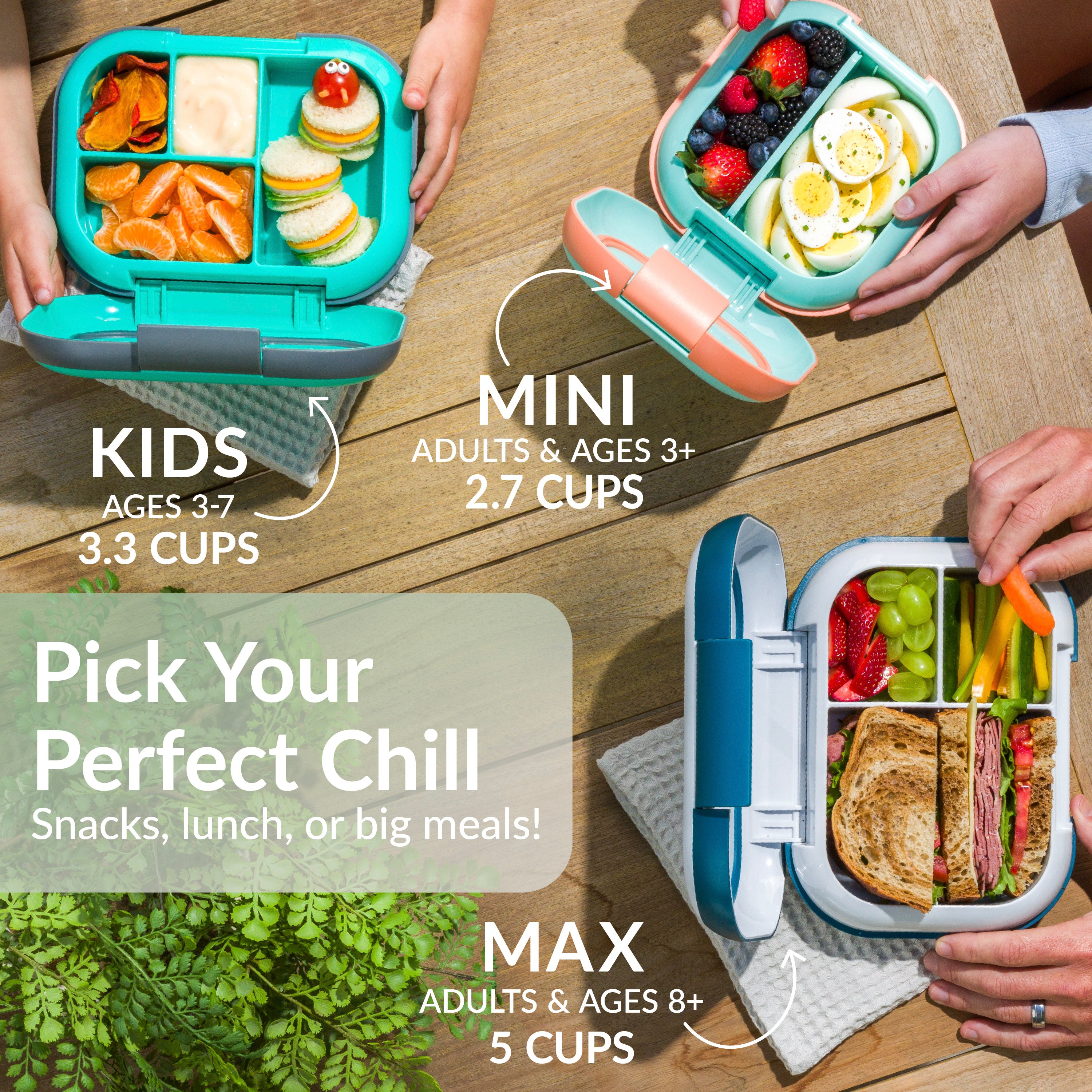Bentgo® Chill Max Lunch Box  - Clay Green and Gray | Pick Your Perfect Chill - Snacks, Lunch, Or Big Meals