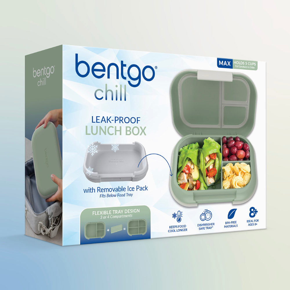 Bentgo® Chill Max Lunch Box - Clay Green and Gray | Packaging