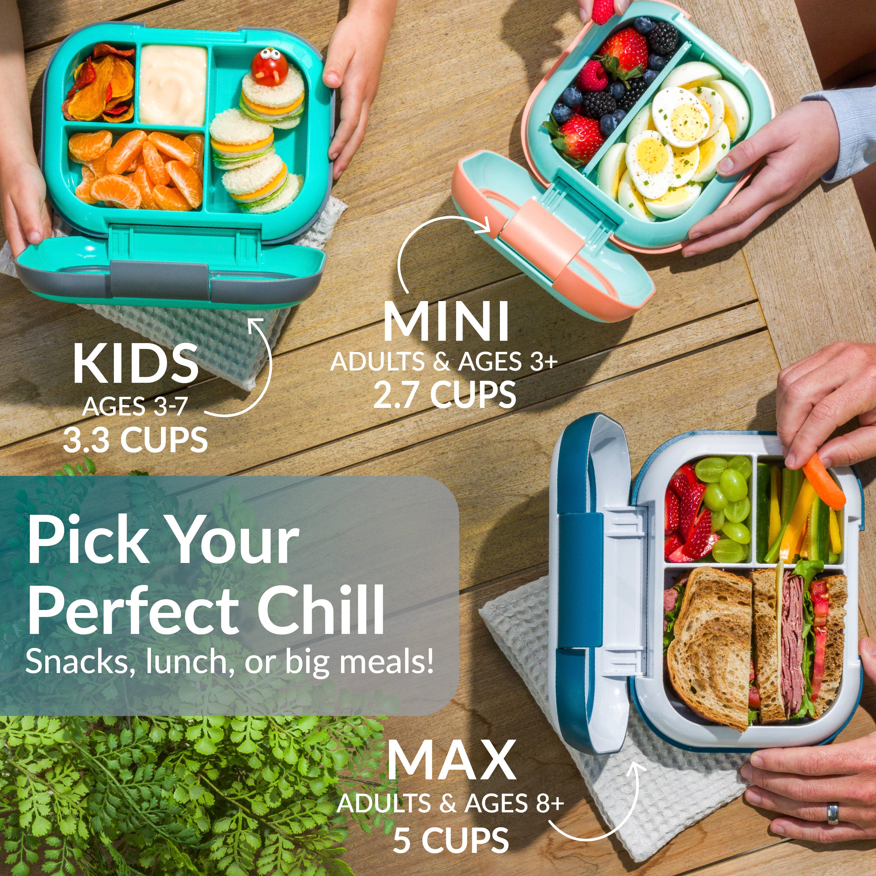 Bentgo® Chill Max Lunch Box  - Fog and Deep Teal | Pick Your Perfect Chill - Snacks, Lunch, Or Big Meals