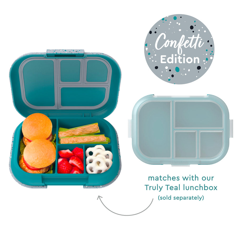 Bentgo Kids Chill Lunch Box - Confetti Edition Designed Leak-Proof Bento Box & Removable Ice Pack - 4 Compartments, Microwave