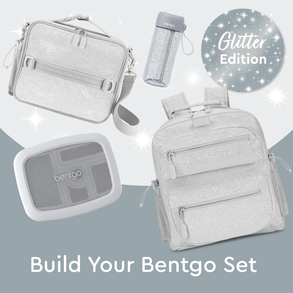 Bentgo® Kids Glitter Lunch Set - Silver Glitter | This Lunch Box Is Perfect To Build Your Bentgo Set