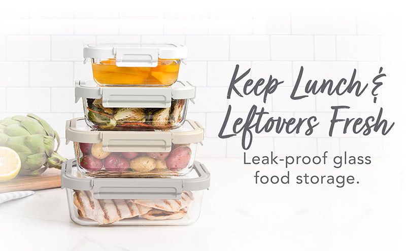 Bentgo 8pc Glass Leak-Proof Food Storage Container Set Coastal