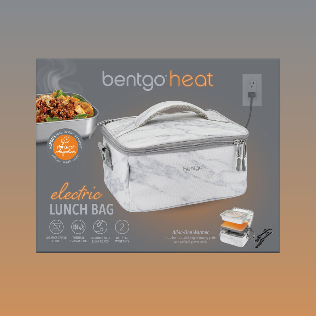 Bentgo® Heat Electric Lunch Bag - White Marble | Packaging