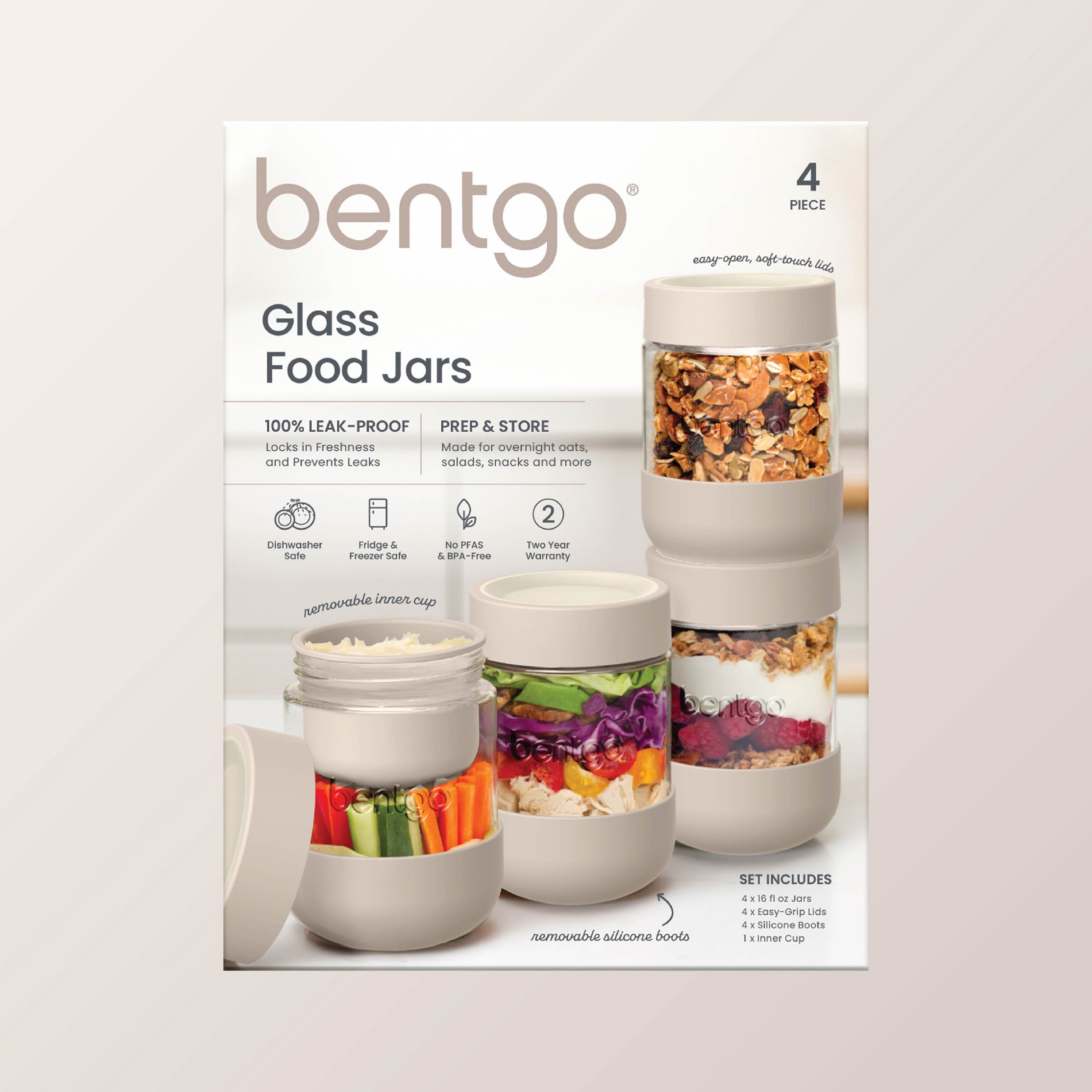 Bentgo® Leak-Proof Glass Food Jars, Boots, & Inner Cup | Moondust - Packaging