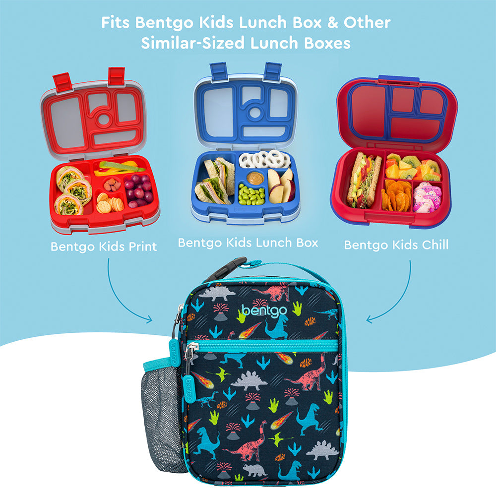 Bentgo®️ Kids Insulated Lunch Tote - Dinosaur | This lunch tote fits Bentgo Kids Lunch Box And Other Similar-sized Lunch Boxes