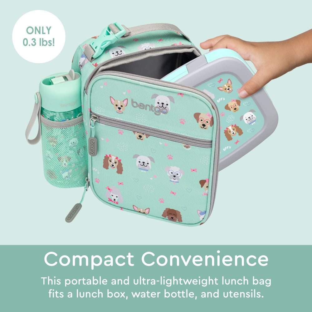 Bentgo®️ Kids Insulated Lunch Tote - Puppy Love | Portable and Ultra-Lightweight Lunch Bag