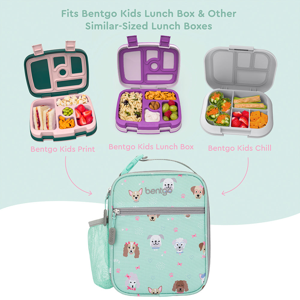 Bentgo®️ Kids Insulated Lunch Tote - Puppy Love | This lunch tote fits Bentgo Kids Lunch Box And Other Similar-sized Lunch Boxes