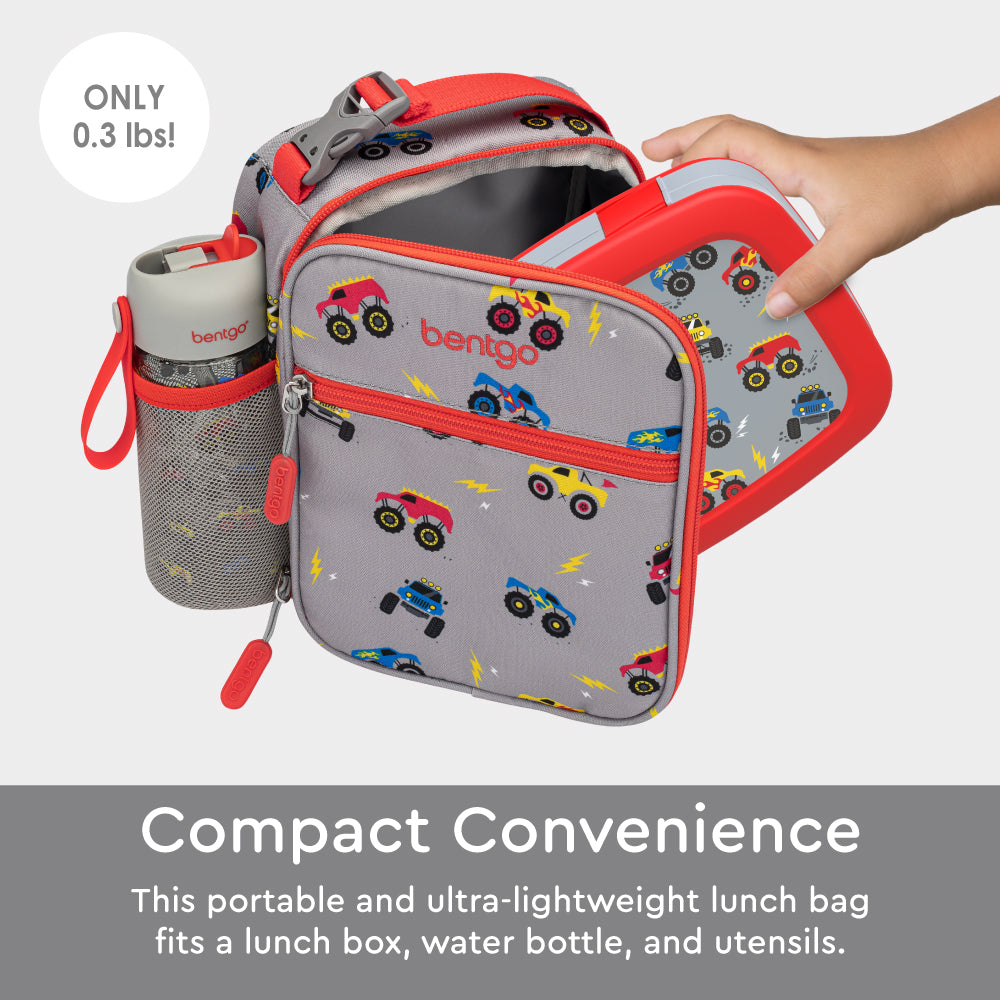 Bentgo®️ Kids Insulated Lunch Tote - Trucks | Portable and Ultra-Lightweight Lunch Bag
