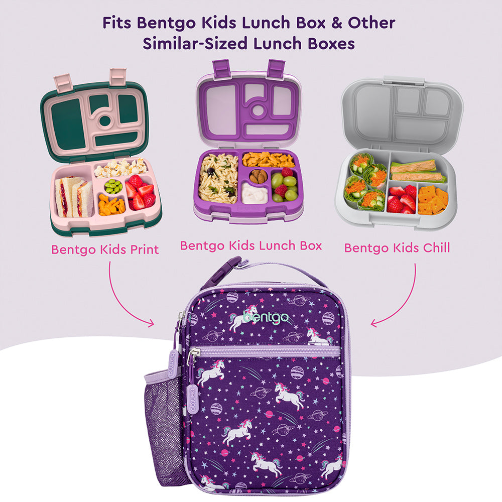 Bentgo®️ Kids Insulated Lunch Tote - Unicorn | This lunch tote fits Bentgo Kids Lunch Box And Other Similar-sized Lunch Boxes