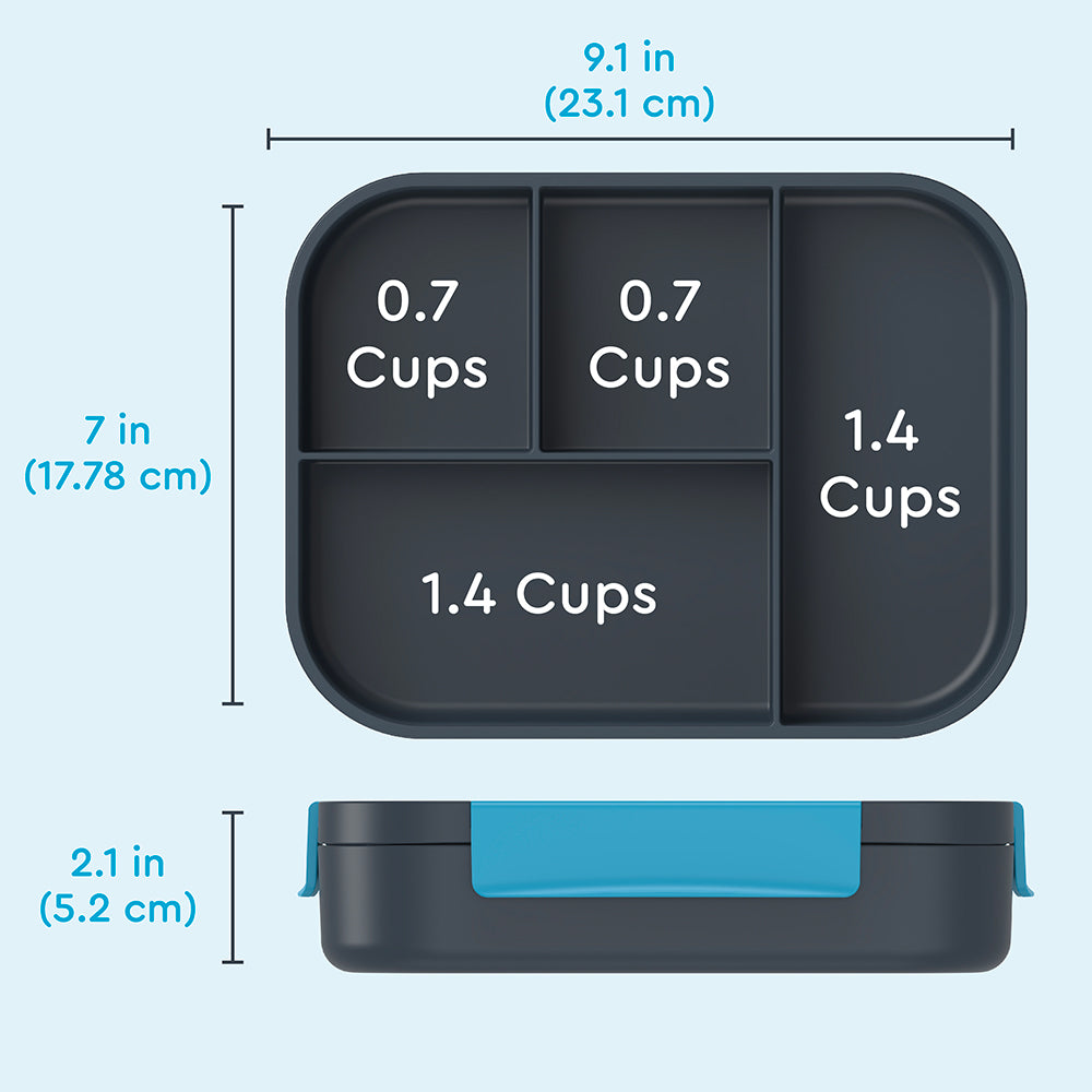 Bentgo® Kids Snap & Go Lunch Box, Insulated Lunch Tote, & Ice Packs - Dinosaur | Snap & Go Lunch Box Dimensions