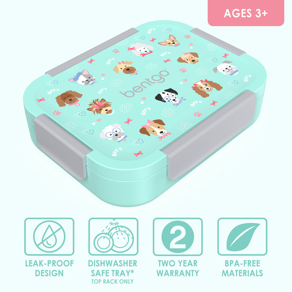 Bentgo® Kids Snap & Go Lunch Box | Puppy Love - Made With A Leak-Proof Design And Dishwasher Safe