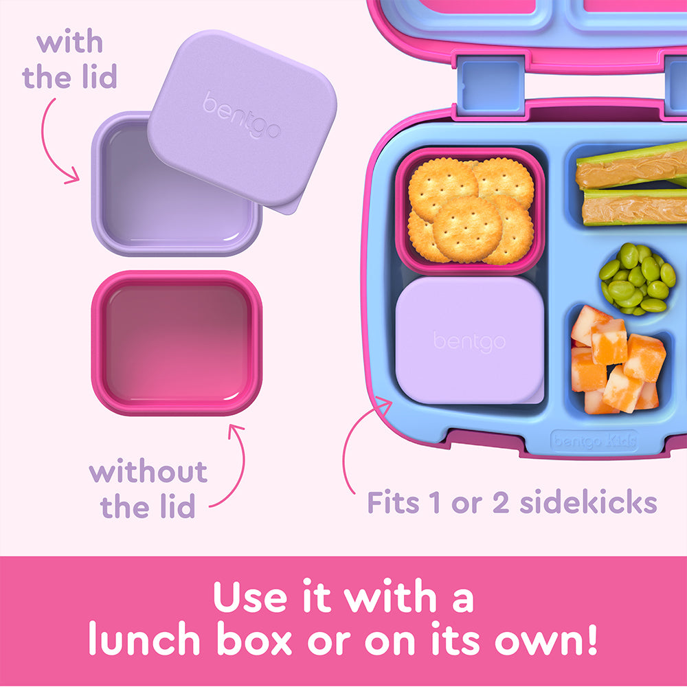 Bentgo® Kids Sidekicks 2-Pack Silicone Container Set - Lavender & Pink | Use It With A Lunch Box Or On Its Own