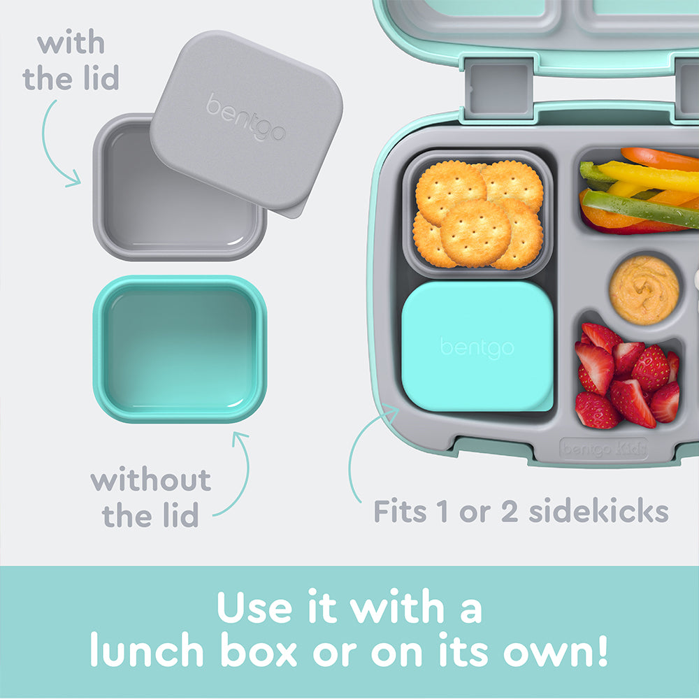 Bentgo® Kids Sidekicks 2-Pack Silicone Container Set - Gray & Aqua | Use It With A Lunch Box Or On Its Own