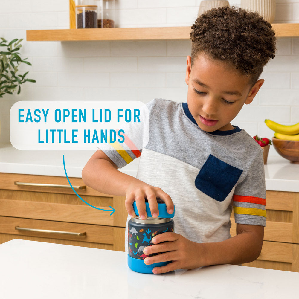 Bentgo® Kids Stainless Steel Food Jar - Dinosaur | Stainless Steel Food Jar Has An Easy Open Lid For Little Hands