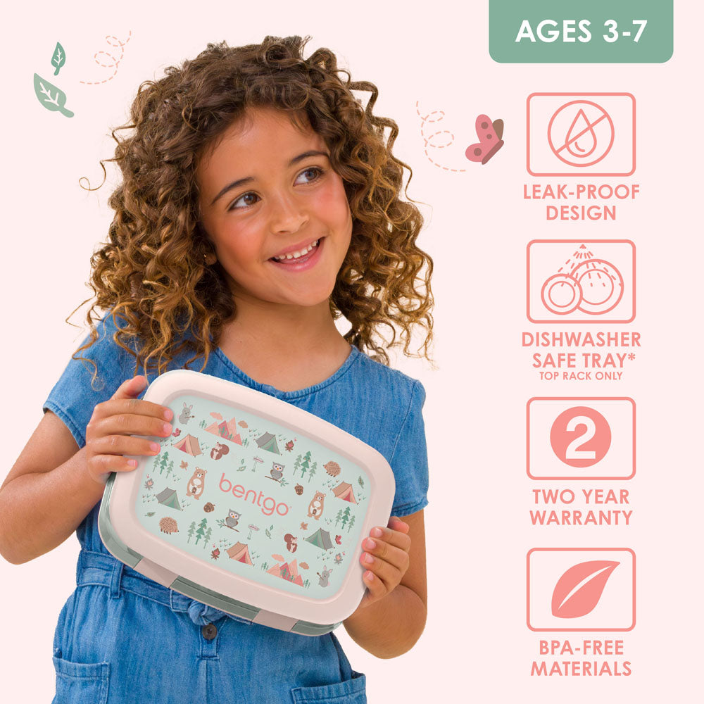 Bentgo Kids Prints Lunch Box - Nature Adventure | Leak-Proof Lunch Box Design Made With BPA-Free Materials