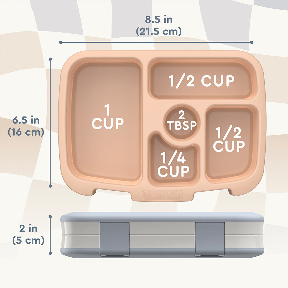 Bentgo® Kids Whimsy & Wonder Prints Lunch Box - Checker Gradient | Dimensions