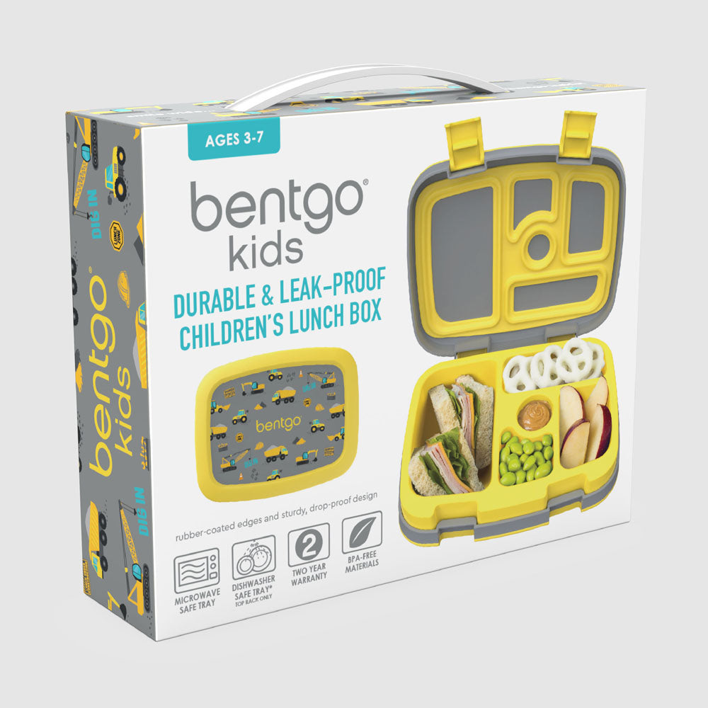 Bentgo Kids Prints Lunch Box - Construction Trucks | Kids Lunch Box Packaging