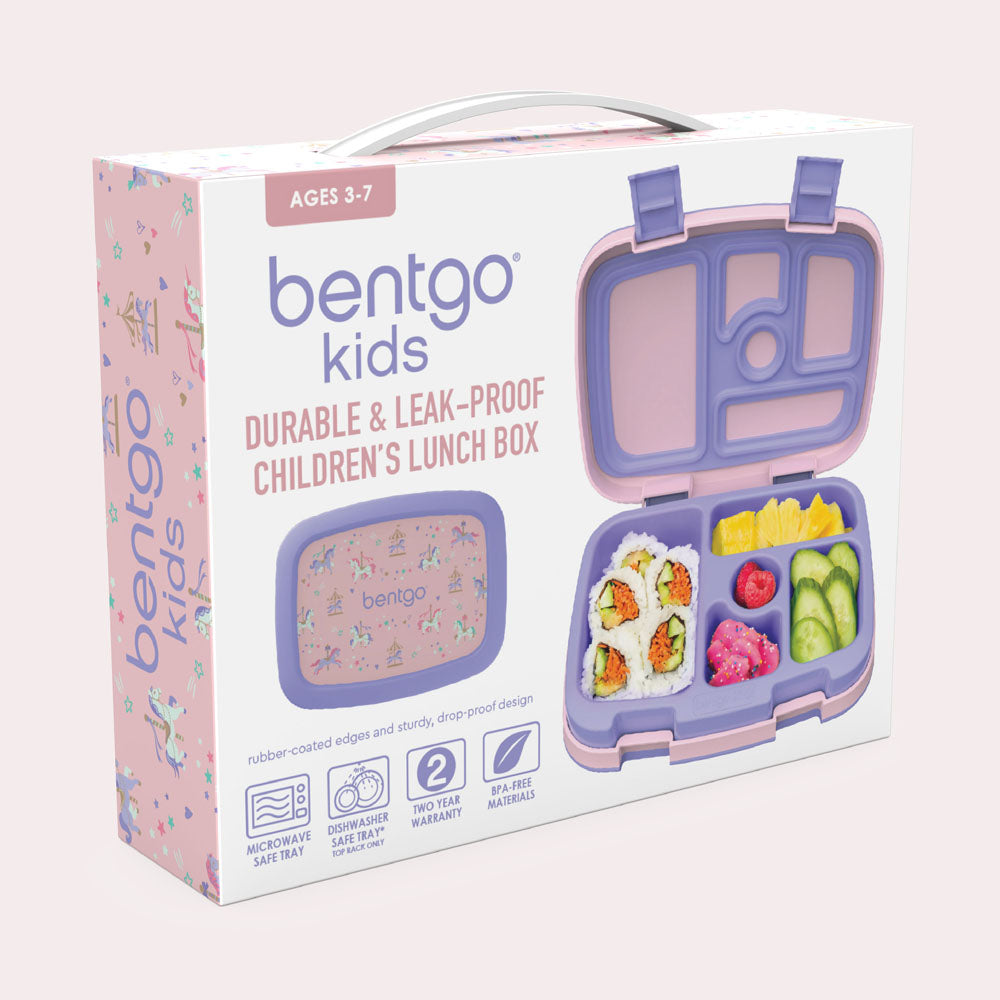 Bentgo Kids Prints Lunch Box - Carousel Unicorns | Kids Lunch Box Packaging