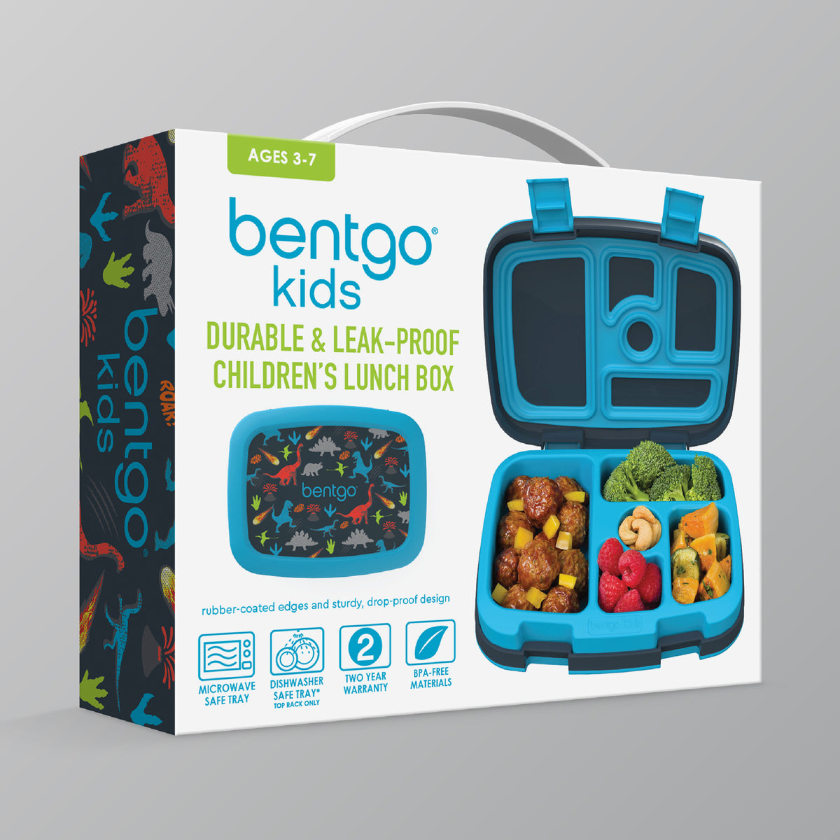 Bentgo Kids Prints Lunch Box - Dinosaur | Kids Lunch Box Packaging