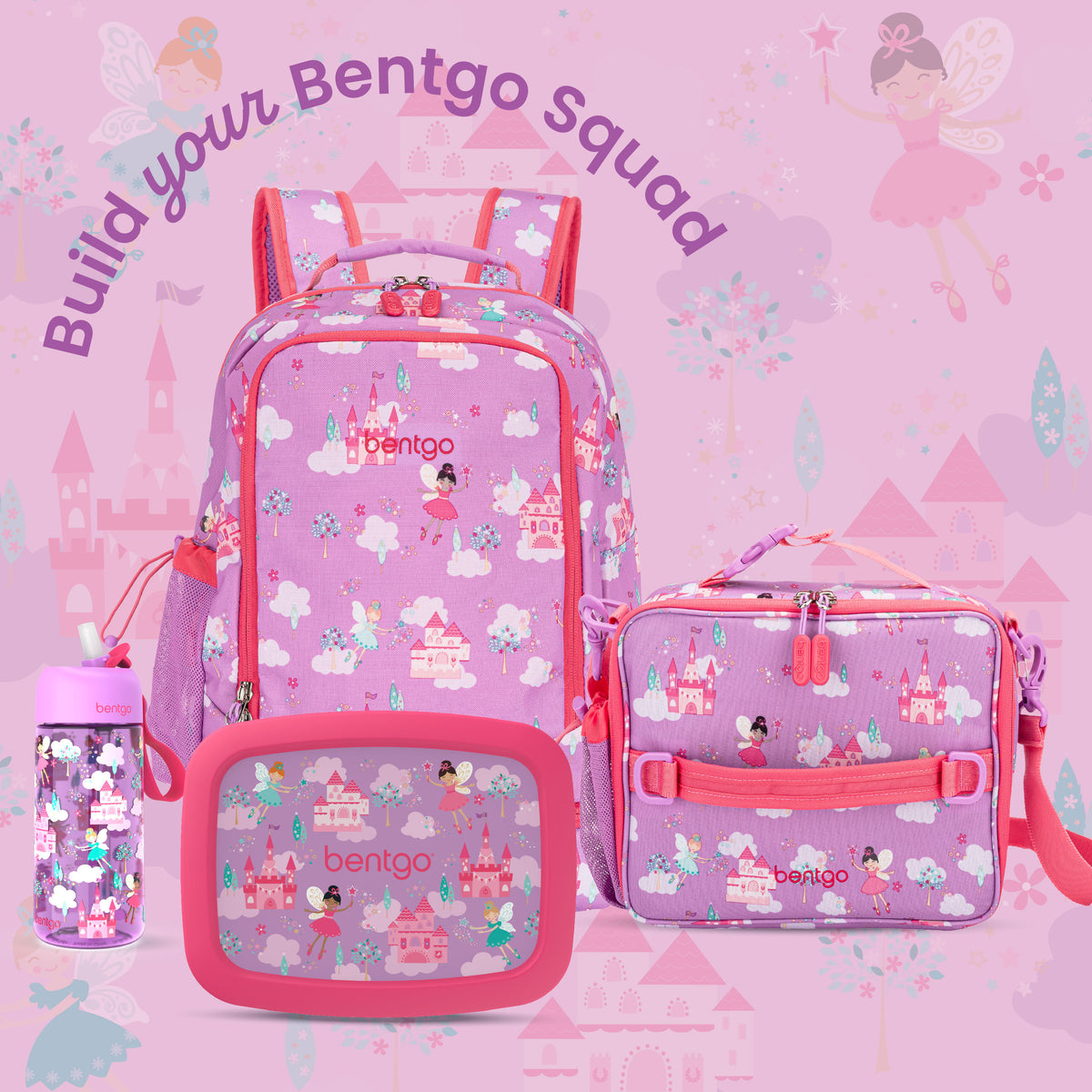 Bentgo Kids Prints Lunch Box - Fairies | Kids Lunch Box - Build Your Bentgo Squad