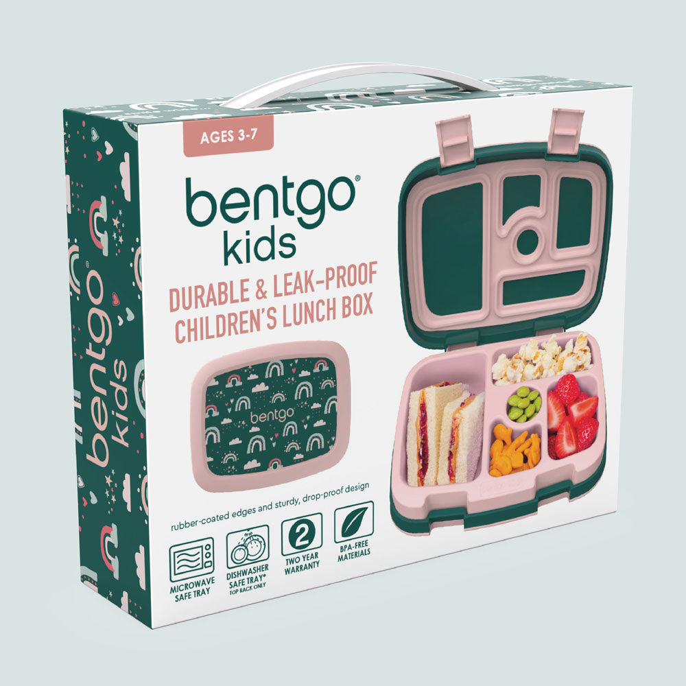 Bentgo Kids Prints Lunch Box - Green Rainbow | Kids Lunch Box Packaging