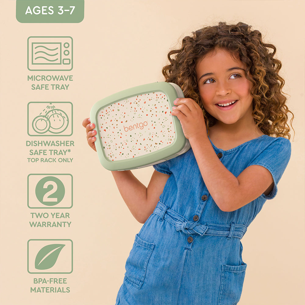 Bentgo® Kids Whimsy & Wonder Prints Lunch Box - Geo Speckle | This Lunch Box Is Microwave and Dishwasher Safe With A Two Year Warranty