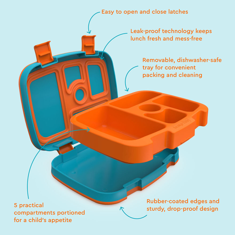 Bentgo Kids Prints Lunch Box - Planes | Kids Lunch Box Features Include Easy To Open And Close Latches, Leak-Proof Technology Keeps Lunch Fresh And Mess-Free, And Rubber-Coated Edges And Sturdy, Drop-Proof Design