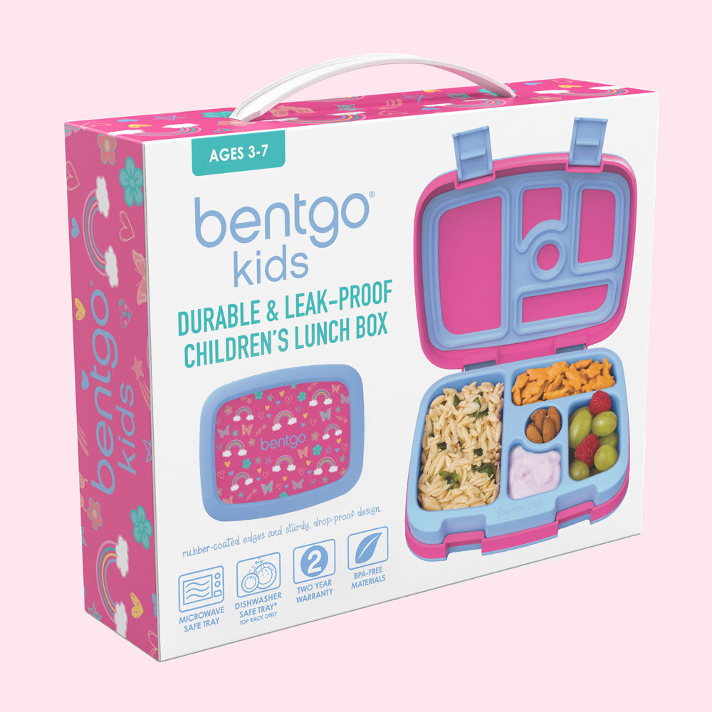 Bentgo Kids Prints Lunch Box - Rainbows and Butterflies | Kids Lunch Box Packaging