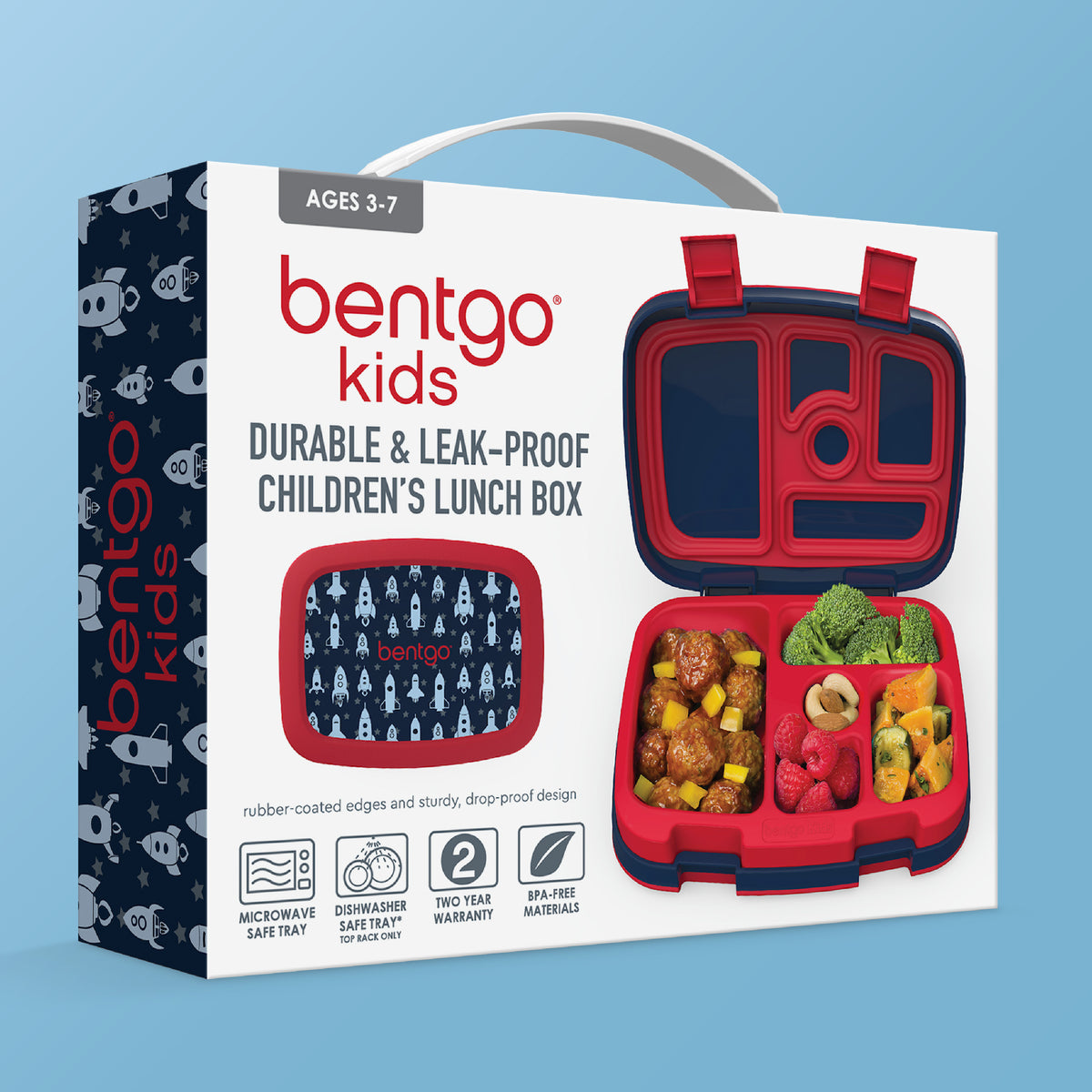 Bentgo Kids Prints Lunch Box - 
Space Rockets | Kids Lunch Box Packaging