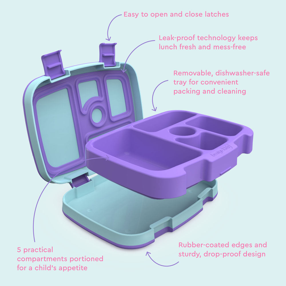 Bentgo Kids Prints Lunch Box - Mermaids in the Sea | Kids Lunch Box Features Include Easy To Open And Close Latches, Leak-Proof Technology Keeps Lunch Fresh And Mess-Free, And Rubber-Coated Edges And Sturdy, Drop-Proof Design