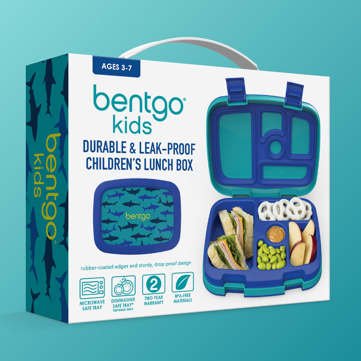 Bentgo Kids Prints Lunch Box - Sharks | Kids Lunch Box Packaging